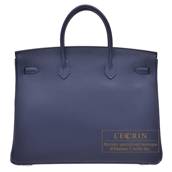 Hermes Birkin bag 25 Blue saphir Togo leather Silver hardware