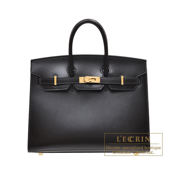 Hermes Birkin Sellier bag 25 Black Box calf leather Silver hardware