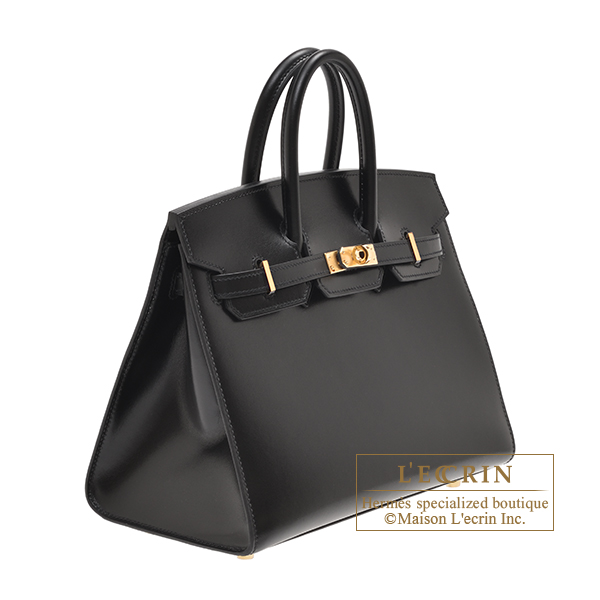 Hermes Birkin Sellier bag 25 Black Box calf leather Gold hardware