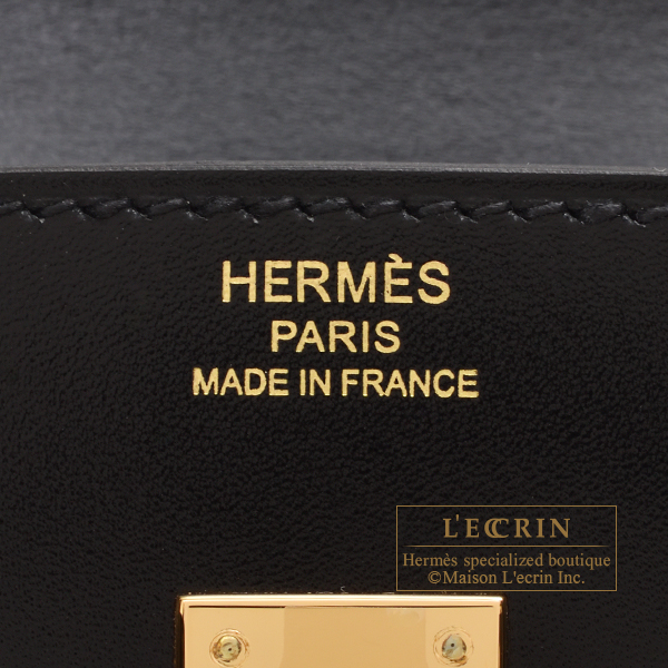 Hermes Birkin bag 25 Black Box calf leather Gold hardware