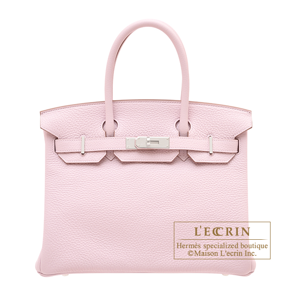 Hermes Birkin bag 30 Rose sakura Clemence leather Gold hardware