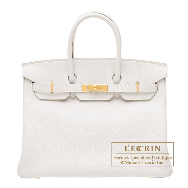 Hermes　Birkin bag 35　Gris pale　Togo leather　Gold hardware