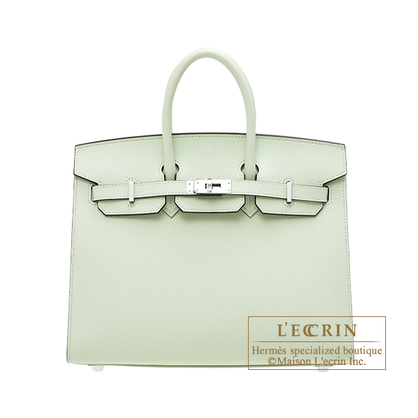 Hermes　Birkin Sellier bag 25　Vert fizz　Epsom leather　Silver hardware