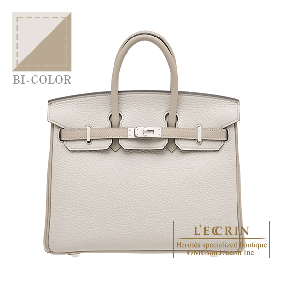 Hermes Birkin bag 25 Gris tourterelle Togo leather Silver hardware