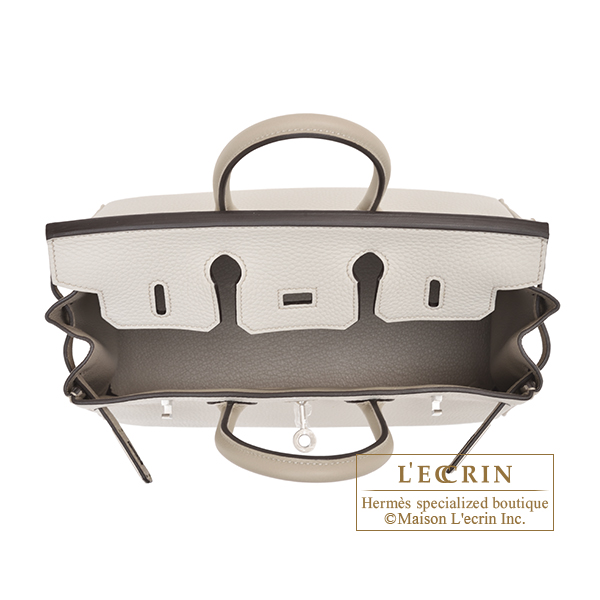 Hermes Birkin bag 25 Pearl grey Togo leather Silver hardware