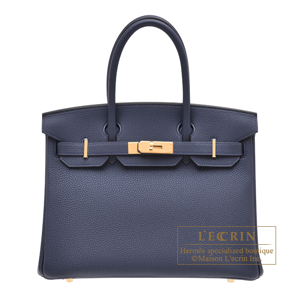 Hermes　Birkin bag 30　Blue navy　Togo leather　Gold hardware