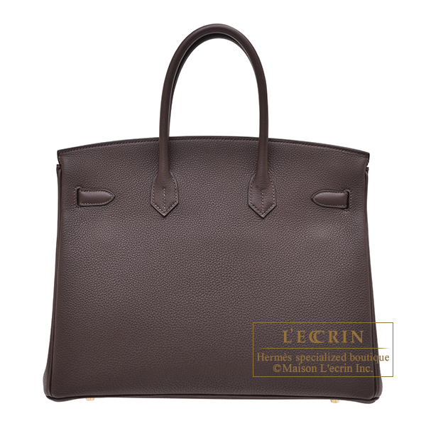 Hermes Birkin bag 35 Ebene Togo leather Gold hardware