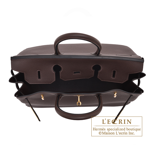 Hermes Birkin bag 35 Ebene Togo leather Gold hardware