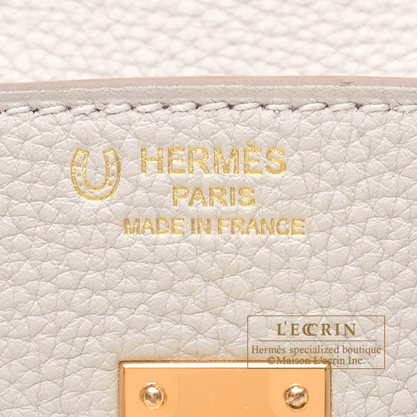 Hermes Personal Birkin bag 25 Pearl grey/Craie Togo leather Gold hardware
