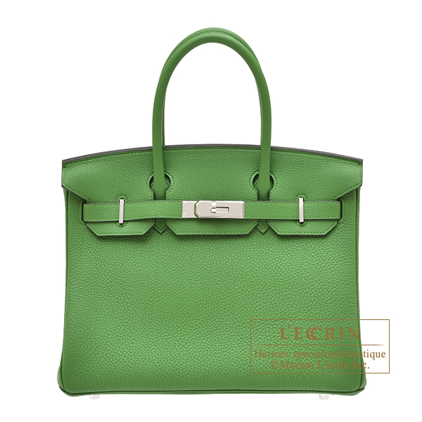 Hermes　Birkin bag 30　Vert yucca　Togo leather　Silver hardware