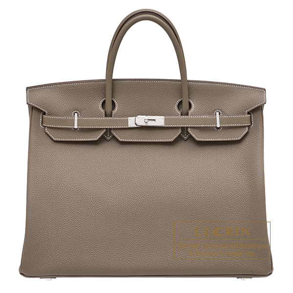 Hermes　Birkin bag 40　Etoupe grey　Togo leather　Silver hardware