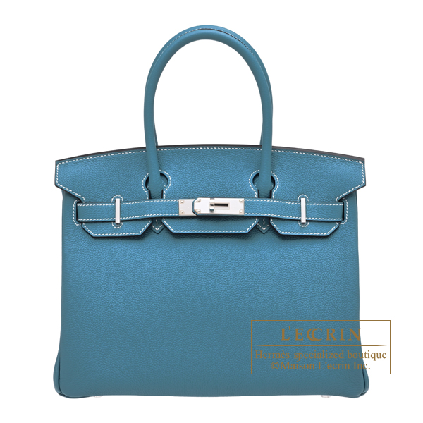 Hermes　Birkin bag 30　New blue jean　Togo leather　Silver hardware