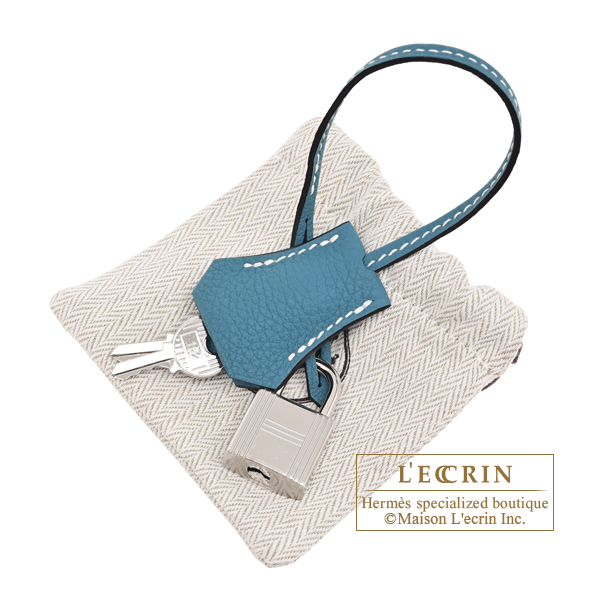 Hermes Birkin bag 30 New blue jean Togo leather Silver hardware