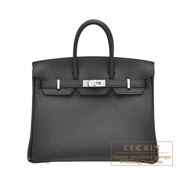 Hermes　Birkin bag 25　Black　Togo leather　Silver hardware
