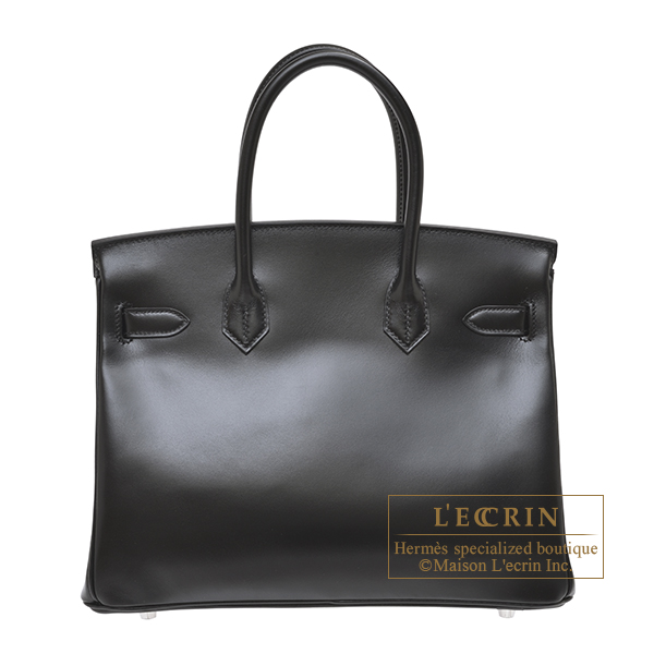 Hermes Birkin bag 30 Black Tadelakt leather Silver hardware