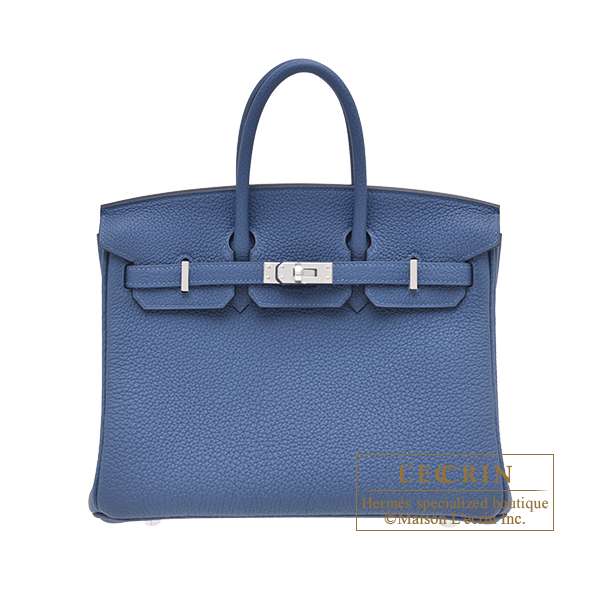 Hermes　Birkin bag 25　Blue tie　Togo leather　Silver hardware