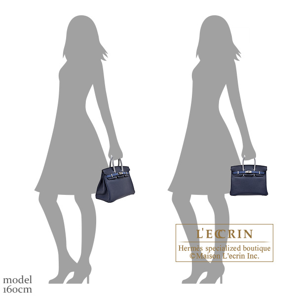 Hermes Birkin Tricolore bag 25 Blue abysse/Blue tie/Gris pantin Epsom leather Silver hardware