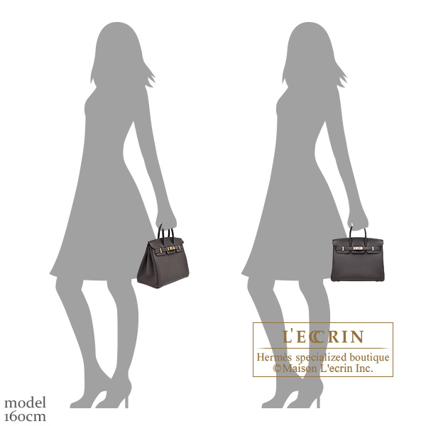 Hermes Birkin bag 25 Bai brun Togo leather Champagne gold hardware