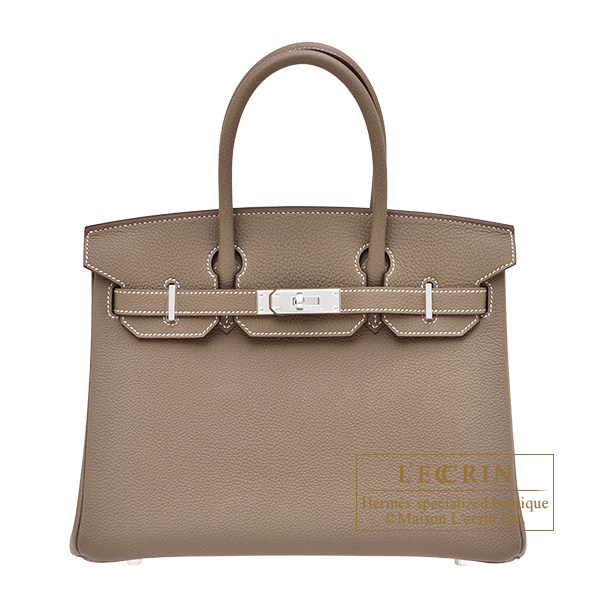 Hermes　Birkin bag 30　Etoupe grey　Togo leather　Silver hardware