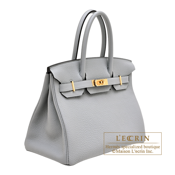 Hermes Birkin bag 30 Blue glacier Togo leather Gold hardware