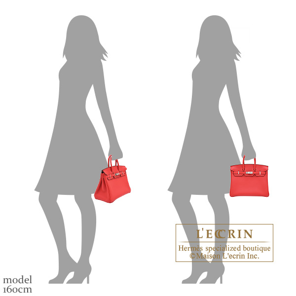 Hermes Birkin bag 25 Rouge radieux Togo leather Silver hardware