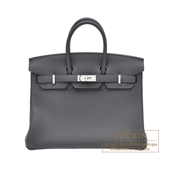 Hermes　Birkin bag 25　Gris misty　Togo leather　Silver hardware