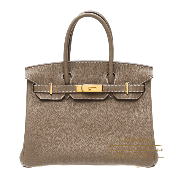 Hermes　Birkin bag 30　Etoupe grey　Togo leather　Gold hardware