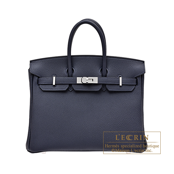Hermes　Birkin bag 25　Blue nuit　Togo leather　Silver hardware