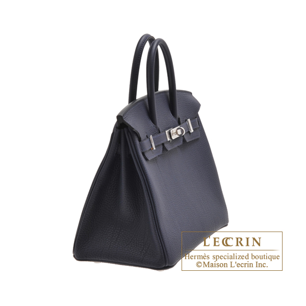 Hermes Birkin bag 25 Blue nuit Togo leather Silver hardware