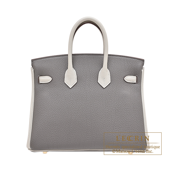 Hermes Personal Birkin bag 25 Gris meyer/ Pearl grey Togo leather Gold hardware