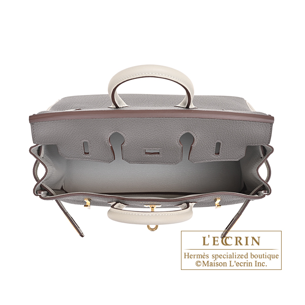 Hermes Personal Birkin bag 25 Gris meyer/ Pearl grey Togo leather Gold hardware