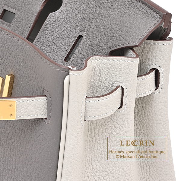 Hermes Personal Birkin bag 25 Gris meyer/ Pearl grey Togo leather Gold hardware