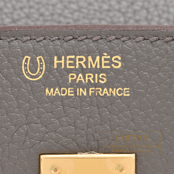 Hermes Personal Birkin bag 25 Gris meyer/ Pearl grey Togo leather Gold hardware