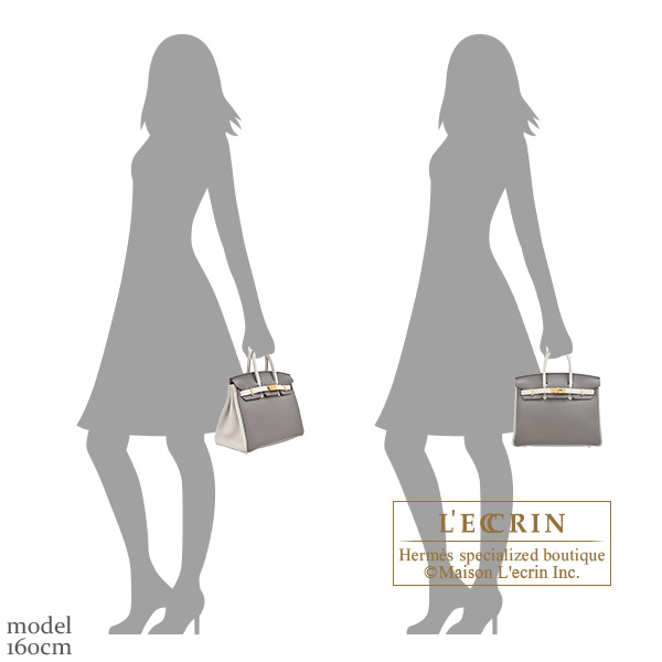 Hermes Personal Birkin bag 25 Gris meyer/ Pearl grey Togo leather Gold hardware