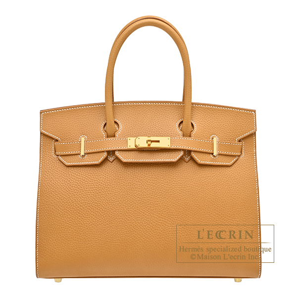 Hermes　Birkin Sellier bag 30　Natural sable　Vache naturelle grainée leather　Gold hardware