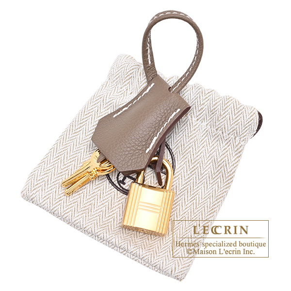 Hermes Birkin Shoulder light bag 29 Etoupe grey Evercolor leather Gold hardware
