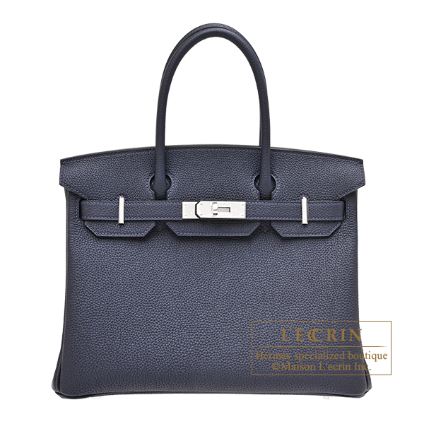 Hermes　Birkin bag 30　Blue nuit　Togo leather　Silver hardware