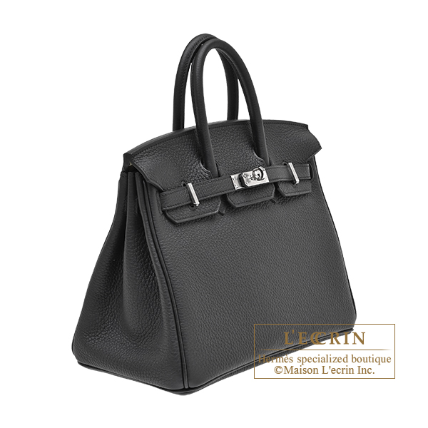 Hermes Personal Birkin bag 25 Black/ Lime Togo leather Silver hardware