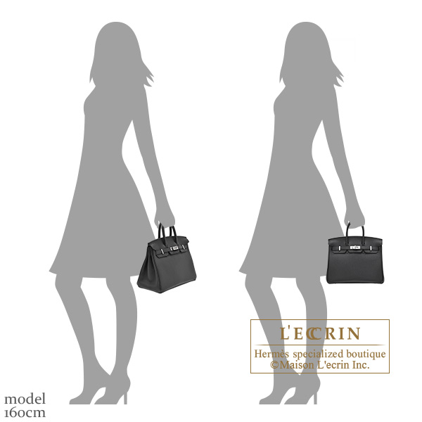 Hermes Personal Birkin bag 25 Black/ Lime Togo leather Silver hardware