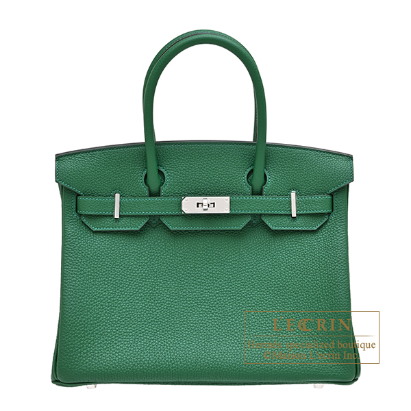 Hermes Birkin bag 30 Vert moyen Togo leather Silver hardware