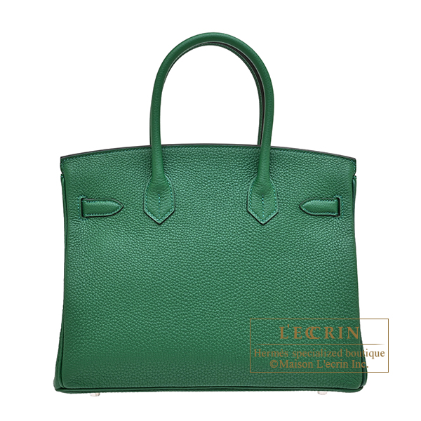 Hermes Birkin bag 30 Vert moyen Togo leather Silver hardware