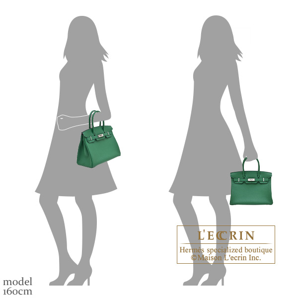Hermes Birkin bag 30 Vert moyen Togo leather Silver hardware