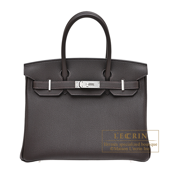Hermes　Birkin bag 30　Bai brun　Togo leather　Silver hardware