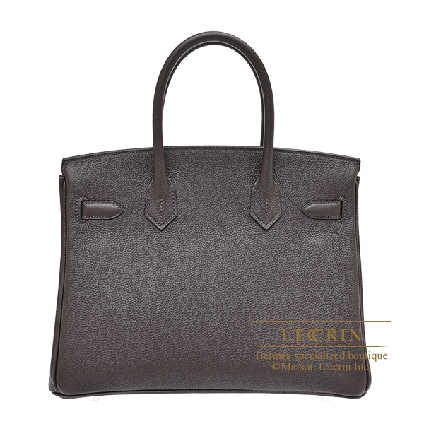 Hermes Birkin bag 30 Bai brun Togo leather Silver hardware