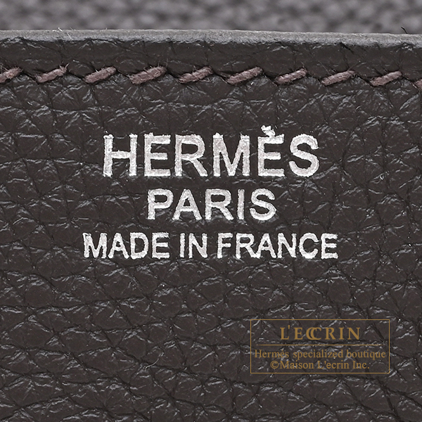 Hermes Birkin bag 30 Bai brun Togo leather Silver hardware