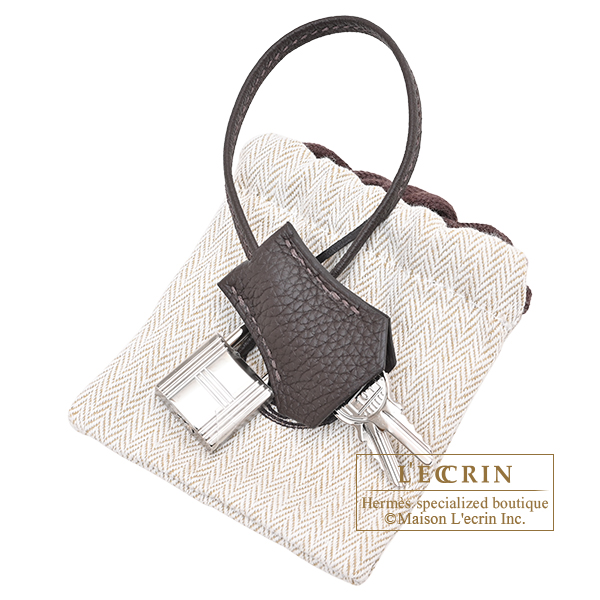 Hermes Birkin bag 30 Bai brun Togo leather Silver hardware