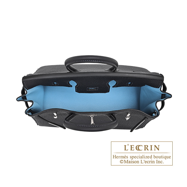 Hermes Birkin Verso bag 25 Caban/ Celeste Togo leather Silver hardware