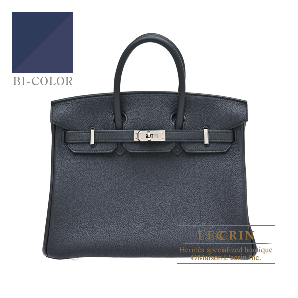 Hermes　Birkin Verso bag 25　Blue indigo/Blue navy　Togo leather　Silver hardware
