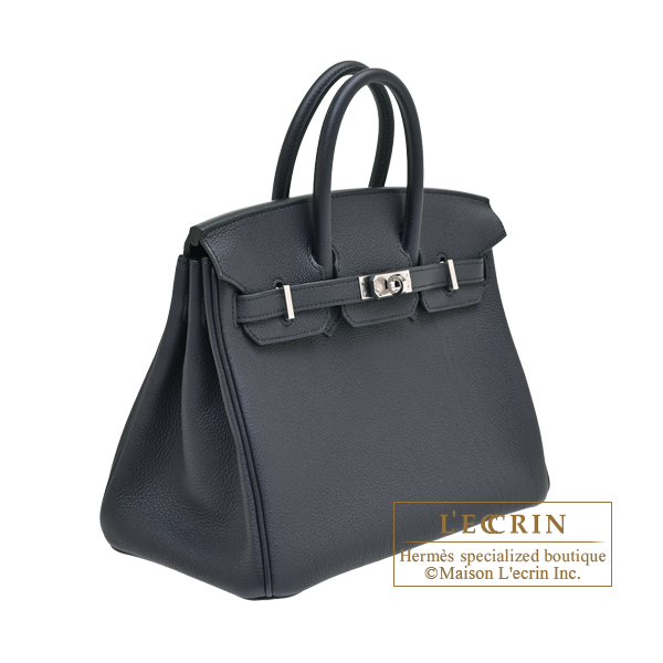 Hermes Birkin Verso bag 25 Blue indigo/Blue navy Togo leather Silver hardware