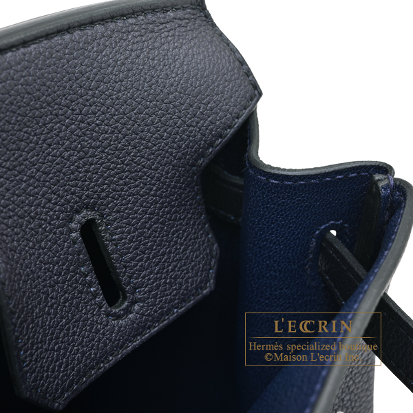 Hermes Birkin Verso bag 25 Blue indigo/Blue navy Togo leather Silver hardware